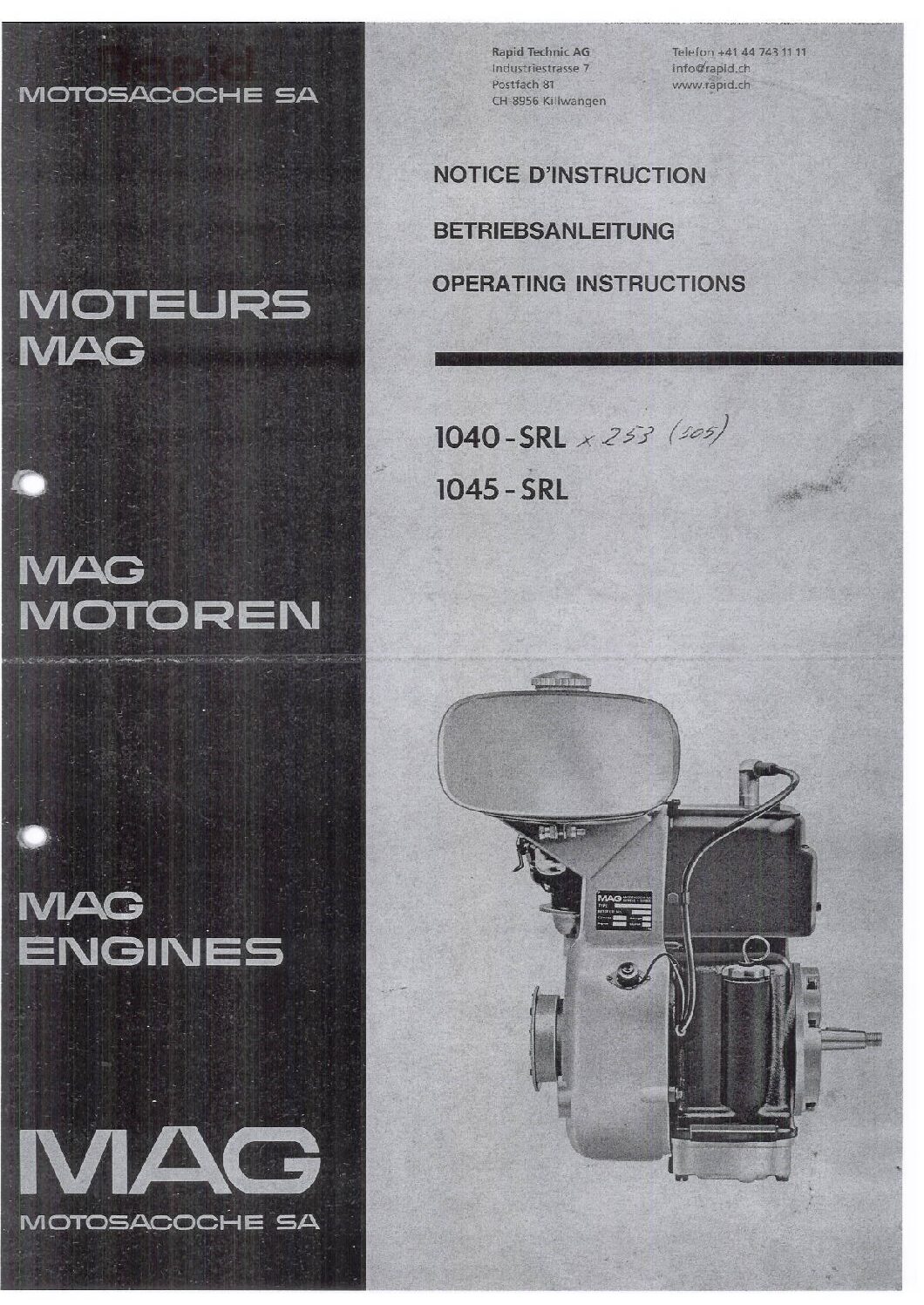 Mag 1040 – 1045 Srl – Manuel d&rsquo;utilisateur
